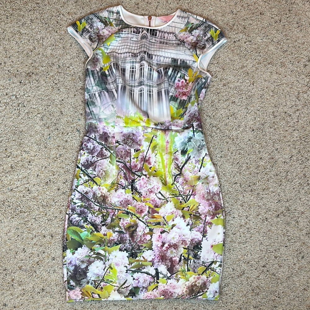 Floral Print Cap Sleeve Dress